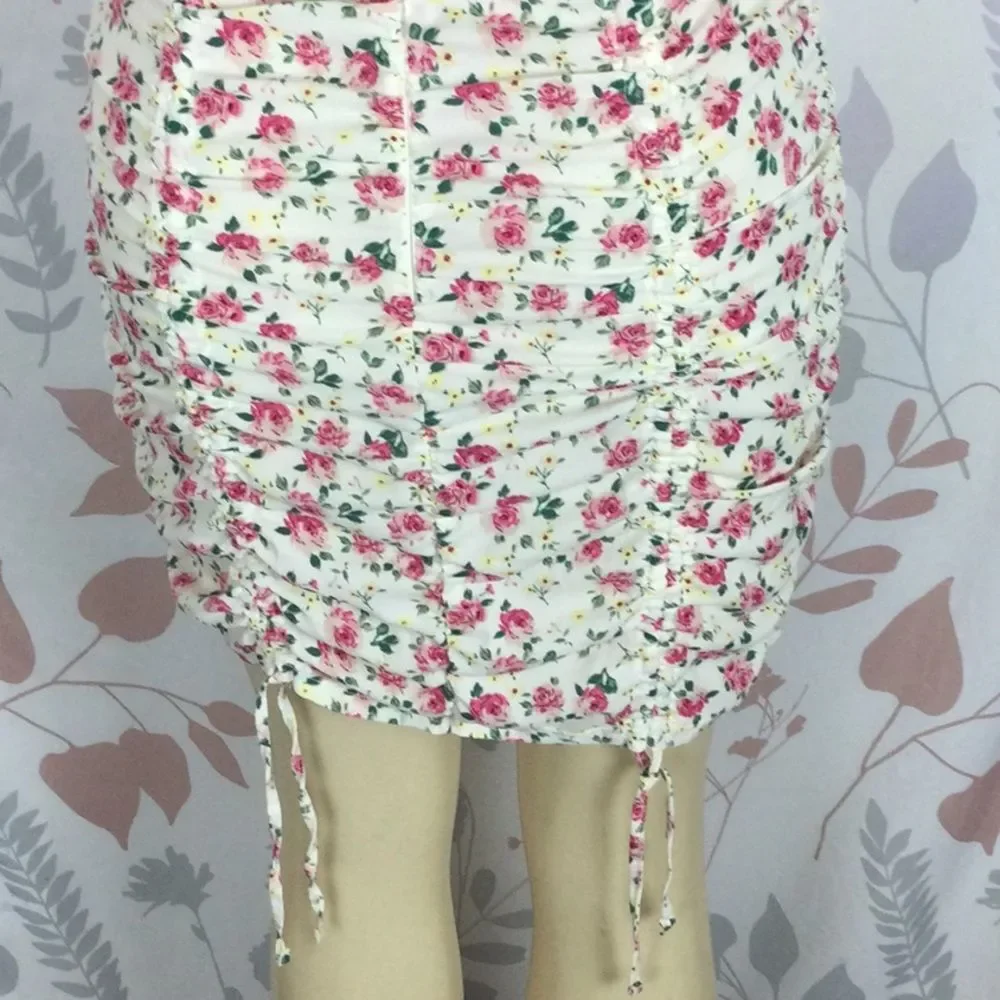 Juniors' Almost Famous Short Sleeve Emma‎ Ruched Mini Dress Sz Med